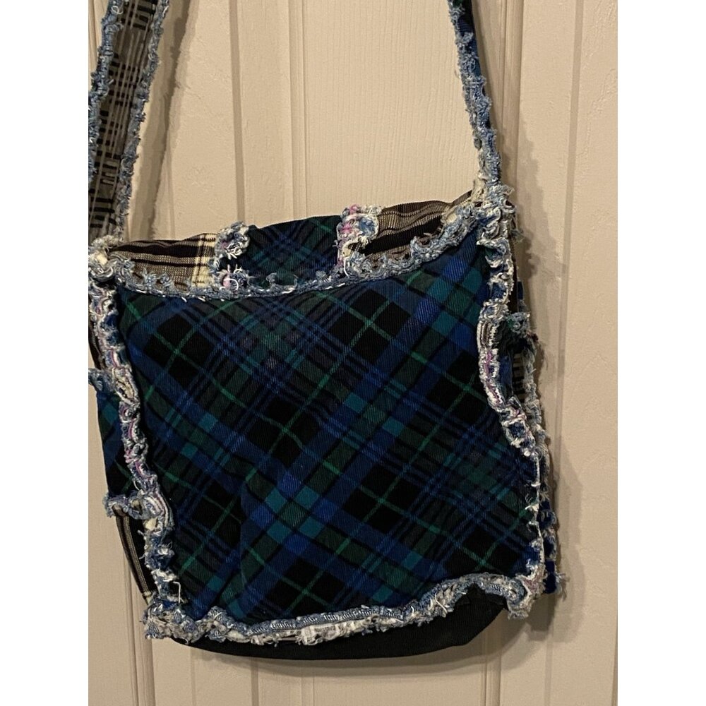 Boho Crossbody Shoulder Bag Purse Colorful Patchwork Green Blue Black - Picture 6 of 14